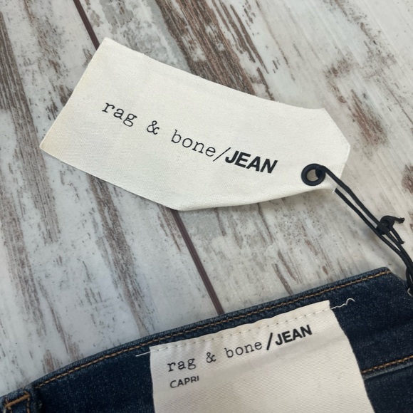 Rag & Bone Orson Skinny Capri Jeans Dark Wash Raw Hem Size 24 NWT - Picture 9 of 16